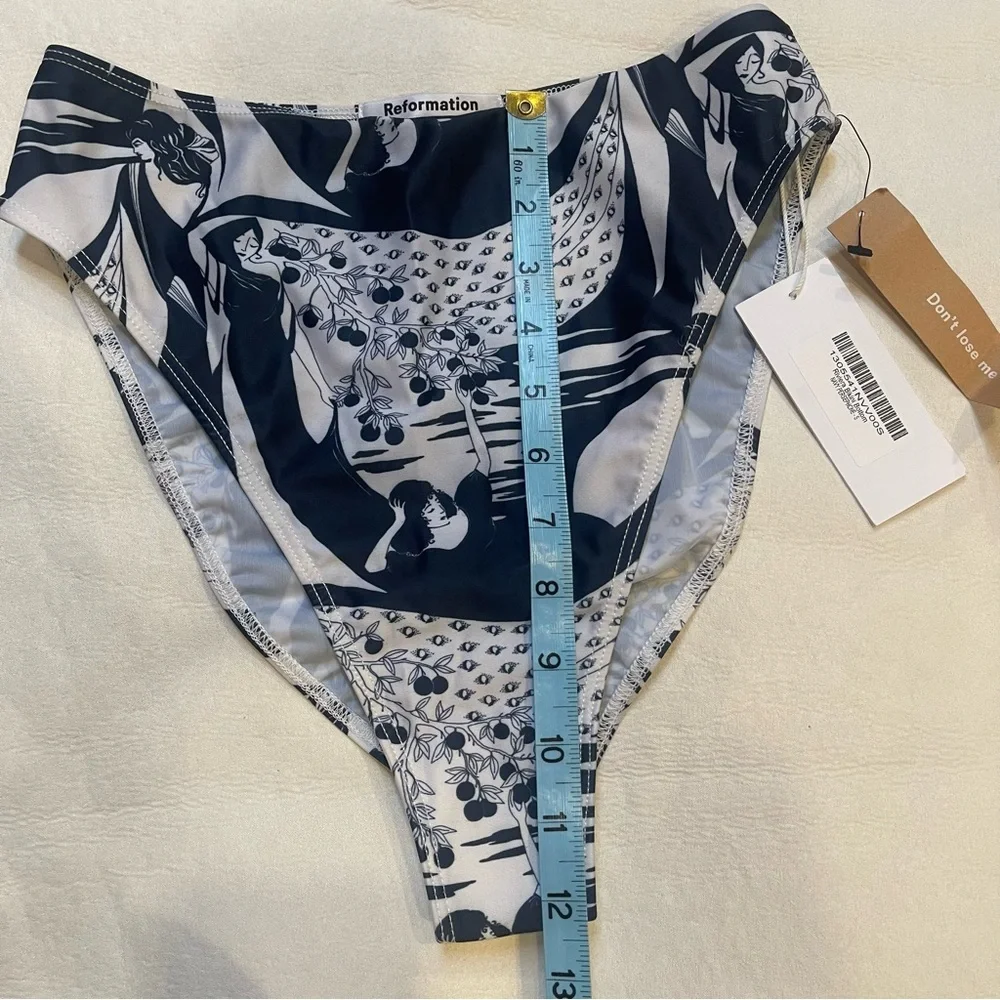 NWT Reformation Riviera Bikini Bottom in Navy Persephone Size S